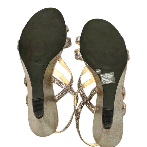 Charter Club Sparkly Silver Wedge Sandals - Size 9M Heels - Excellent Condition - Picture 7 of 9